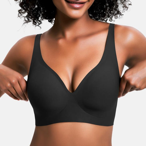 CÔMFYS Jelly Wireless Bra – Deep V Seamless Push-Up Bralette