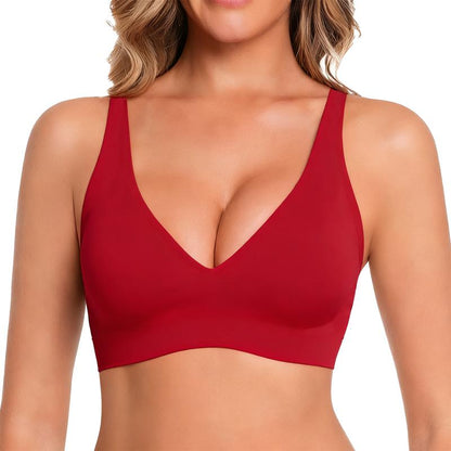 CÔMFYS Jelly Wireless Bra – Deep V Seamless Push-Up Bralette